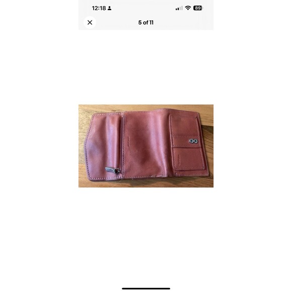 Fossil Genuine Leather Brown Trifold ID Envelope Wallet Snap Closure Vintage - Picture 5 of 11